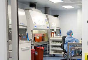 Chemotherapy medications are prepared in the cleanroom